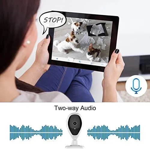 Dog Cameras, HUGOAI WiFi Pet Monitor 1080P Home Security Camera with Phone App with Speaker, Indoor Cameras with Facial Recognition, Motion Detection, Night Vision, 2-Way Audio for Pet Dog Cat