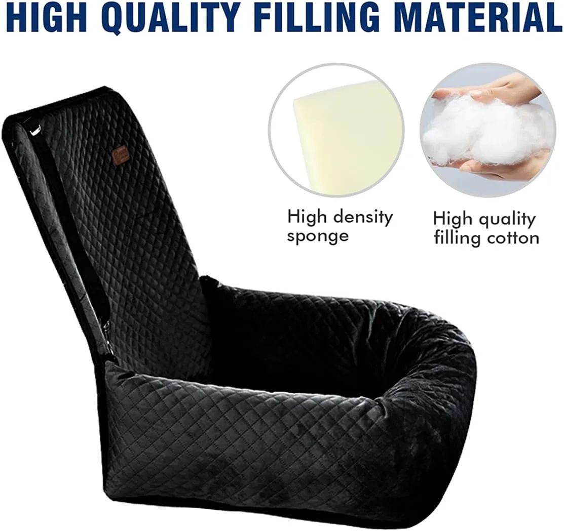 Dog Car Seat Pet Booster Seat Pet Travel Safety Car Seat,The Dog seat Made is Safe and Comfortable, and can be Disassembled for Easy Cleaning (Solid Black)