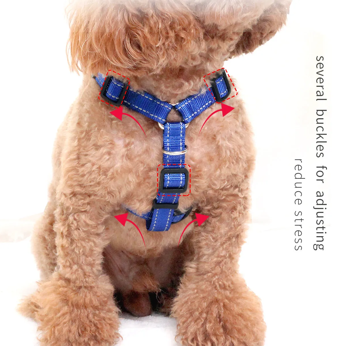Dog Harness Adjustable Durable Strong Reflective Nylon Harness