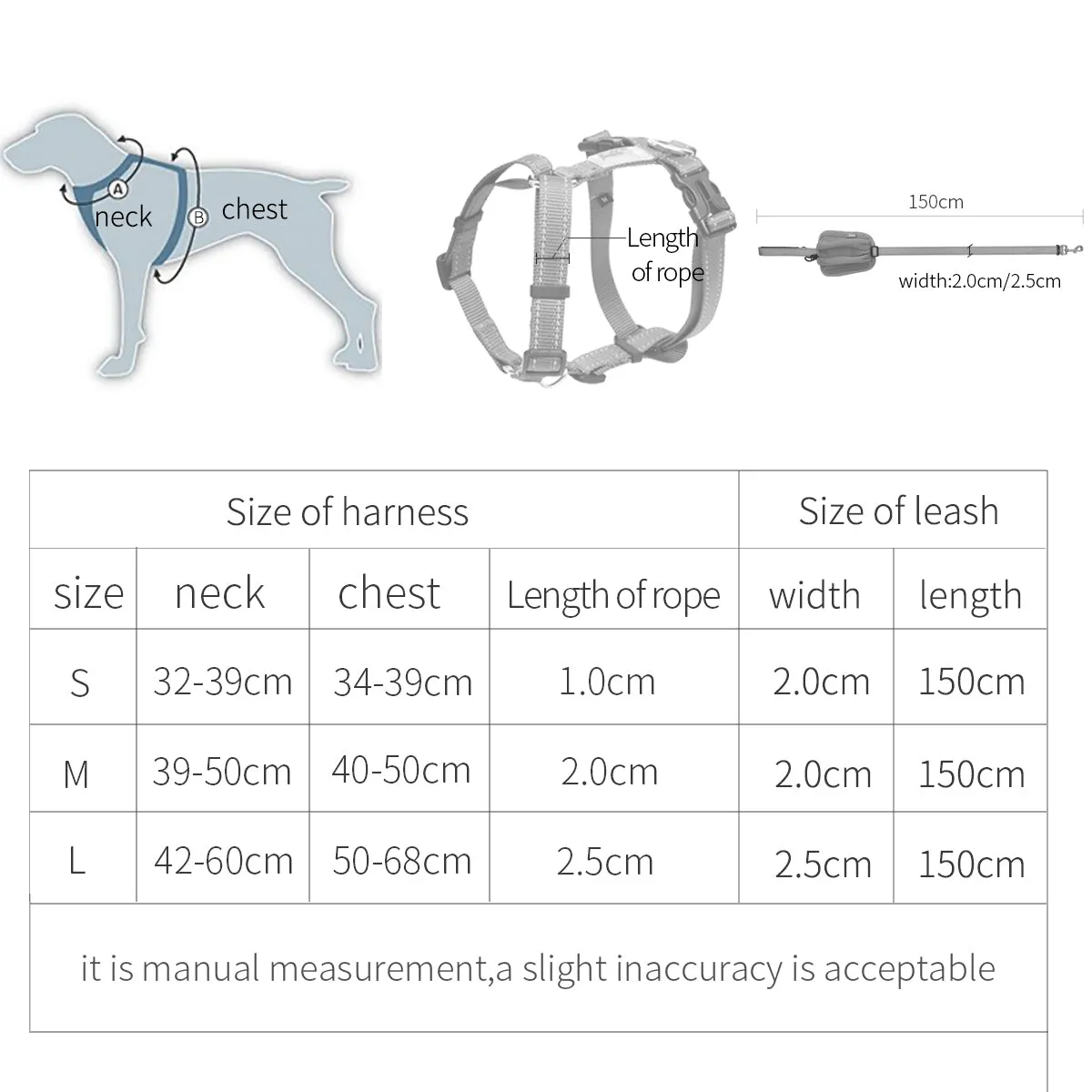 Dog Harness Adjustable Durable Strong Reflective Nylon Harness