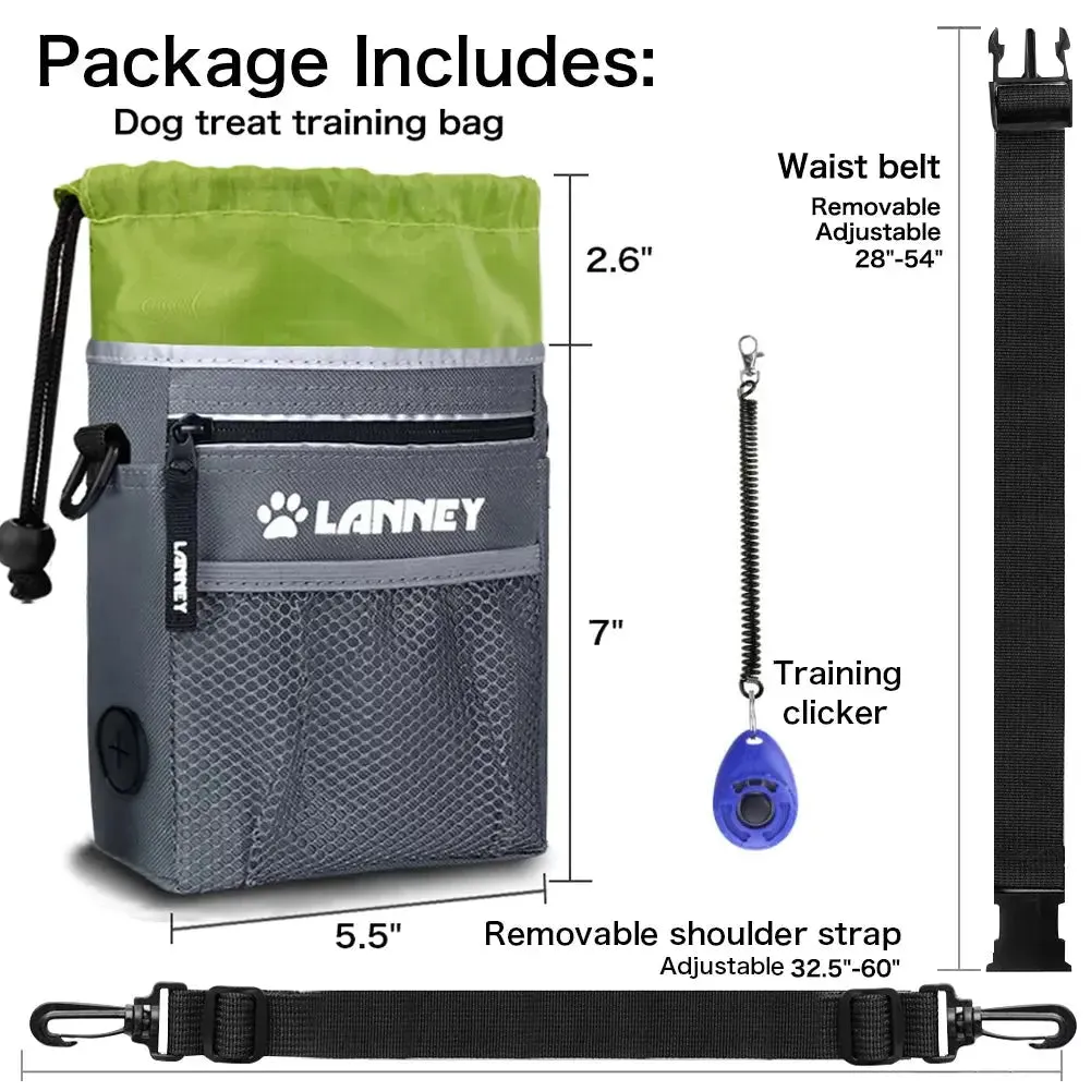 Dog Treat Pouch with Waist Belt, Pet Training Bag for Small Large Dogs Walking