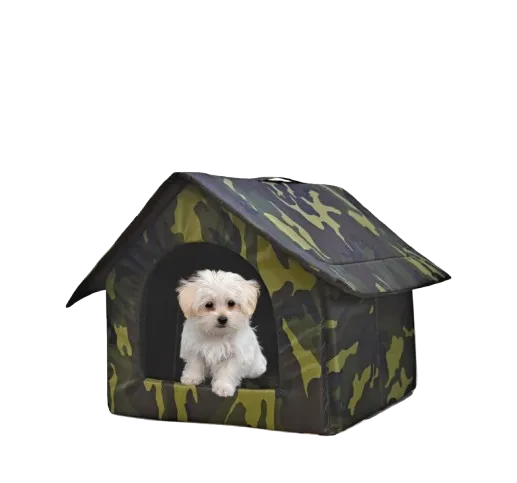 Fluffy's Petslover Luxurious Foldable Tent For Dogs and Cats (Army Print)