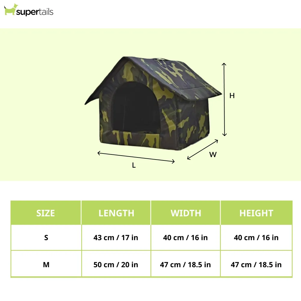 Fluffy's Petslover Luxurious Foldable Tent For Dogs and Cats (Army Print)