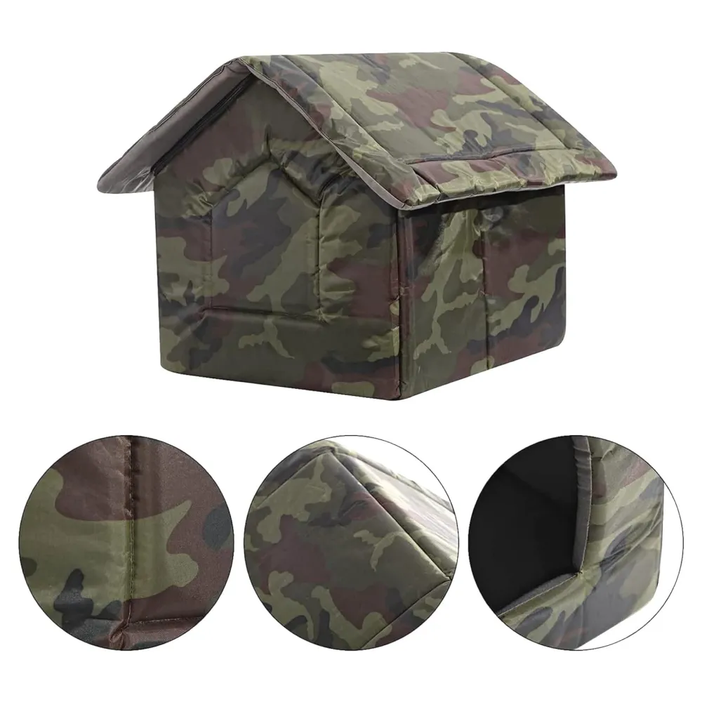 Fluffy's Petslover Luxurious Foldable Tent For Dogs and Cats (Army Print)