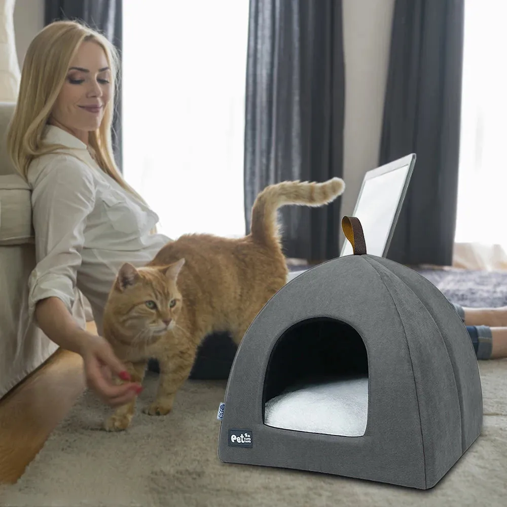 Foldable Cat Dog Bed House with Mat