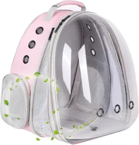 Front Expandable Cat Backpack Carrier, Fit up to 20 lbs, Space Capsule Bubble Window Pet Carrier Backpack for Large Fat Cat and Small Puppy