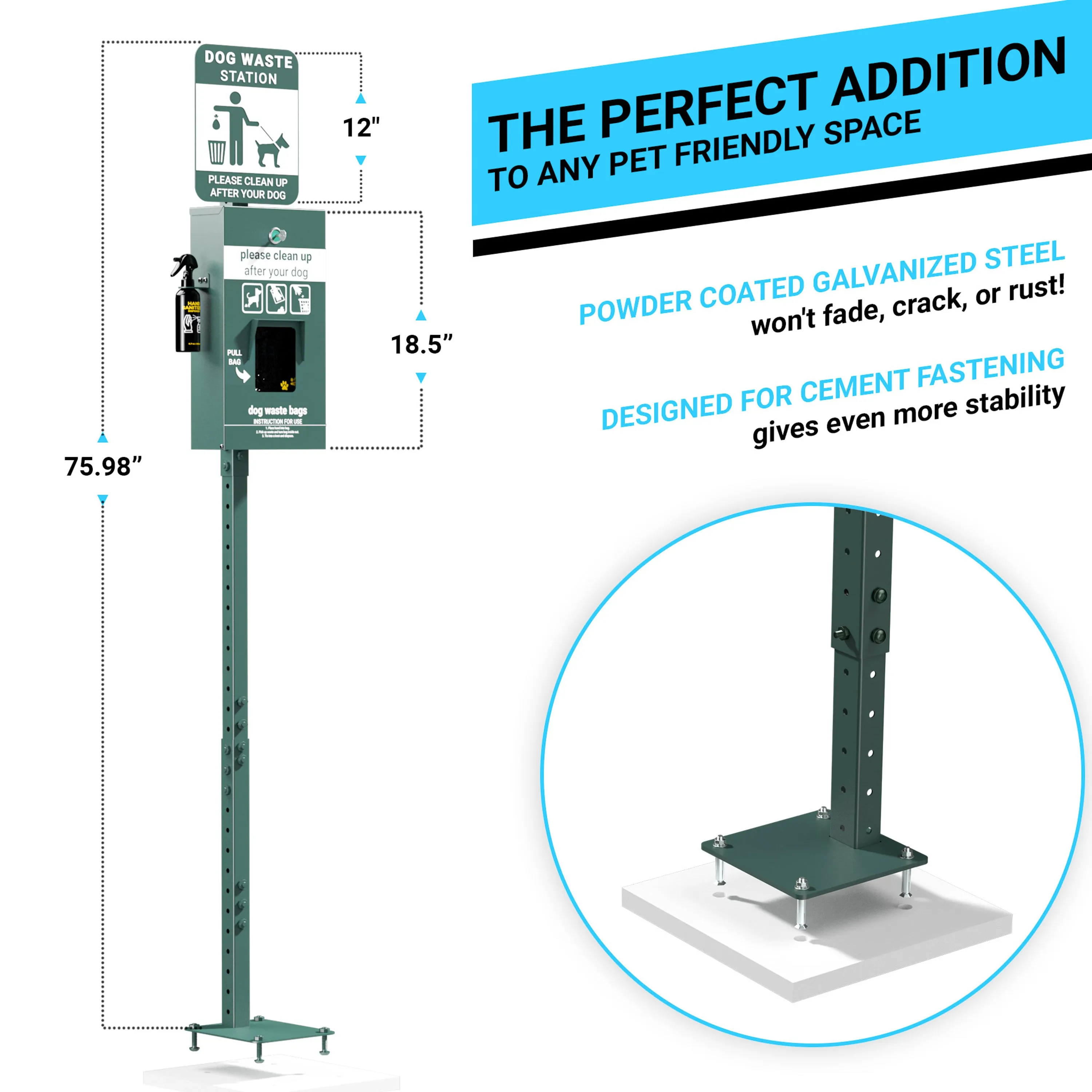 Green Mini Pet Waste Station YAN-Y5CK65425-GG