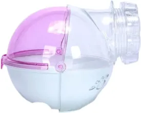 Hamster Sand Bathroom Hamster Hideout Hamster Cage Accessories Sand Bath Container Small Pet Toilet Hamster Villa Transparent External(Upgrade Pink)