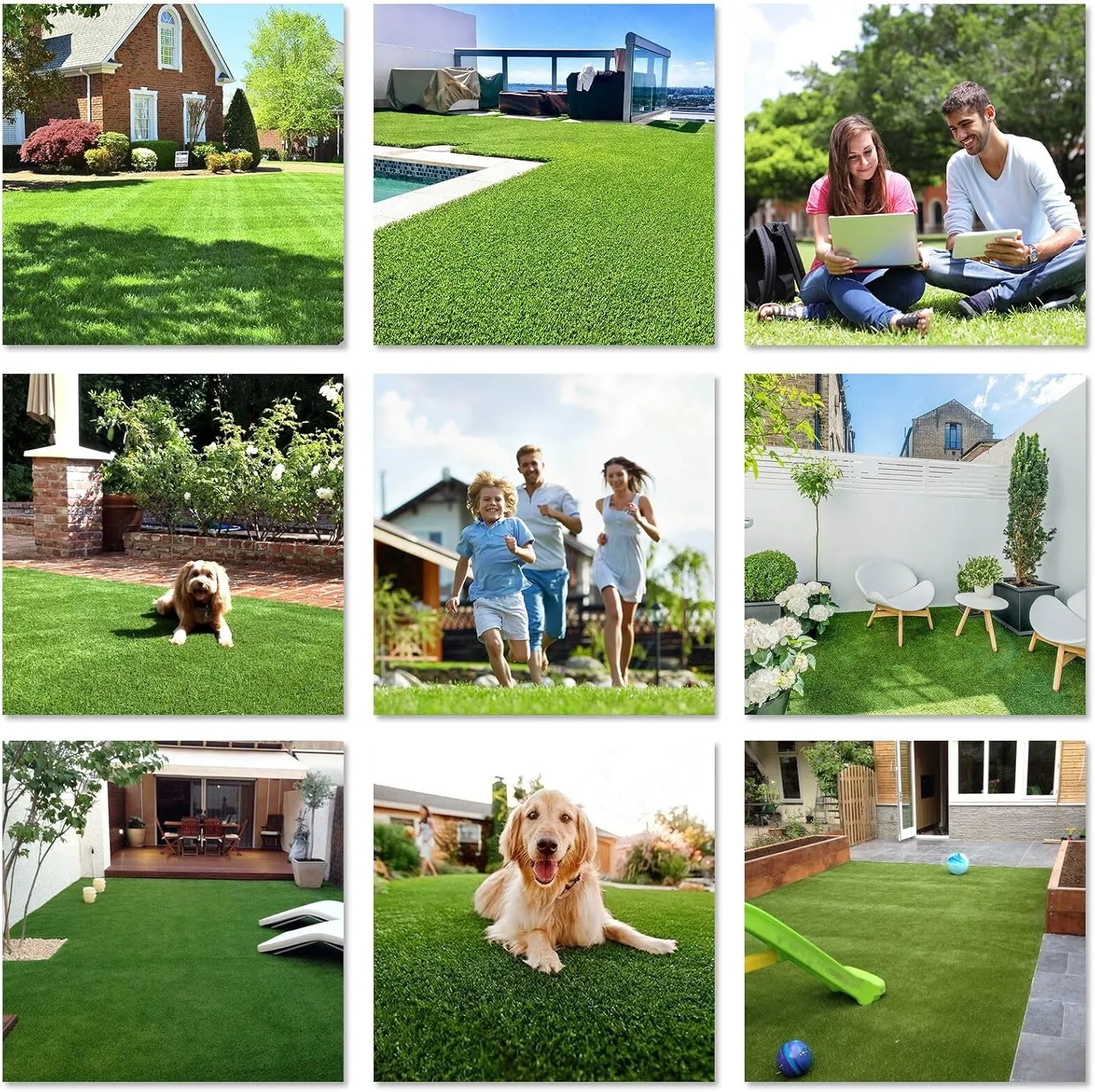 HEBE Artificial Turf Rug,2'x10', Grass Mat with Drainage Hole, Reusable Grass Turf Mat Pee Pad for Dog Potty Training Indoor Outdoor Use