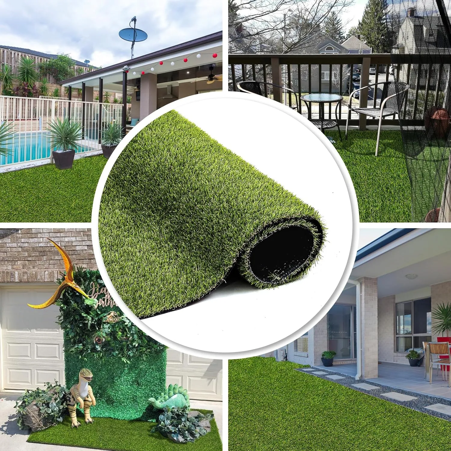 HEBE Artificial Turf Rug,2'x10', Grass Mat with Drainage Hole, Reusable Grass Turf Mat Pee Pad for Dog Potty Training Indoor Outdoor Use