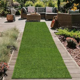 HEBE Artificial Turf Rug,2'x10', Grass Mat with Drainage Hole, Reusable Grass Turf Mat Pee Pad for Dog Potty Training Indoor Outdoor Use