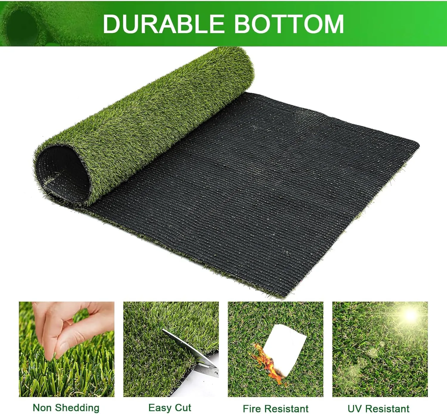 HEBE Artificial Turf Rug,2'x10', Grass Mat with Drainage Hole, Reusable Grass Turf Mat Pee Pad for Dog Potty Training Indoor Outdoor Use