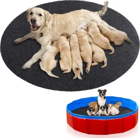 HOMBYS Whelping Pads for Round Whelping Box, Washable & Absorbent Whelping Box Liner Mat, Waterproof Pee Pad for Dog Puppy, Reusable Puppy Training Pads, Easy to Be Cut to Fit, 47"x47"