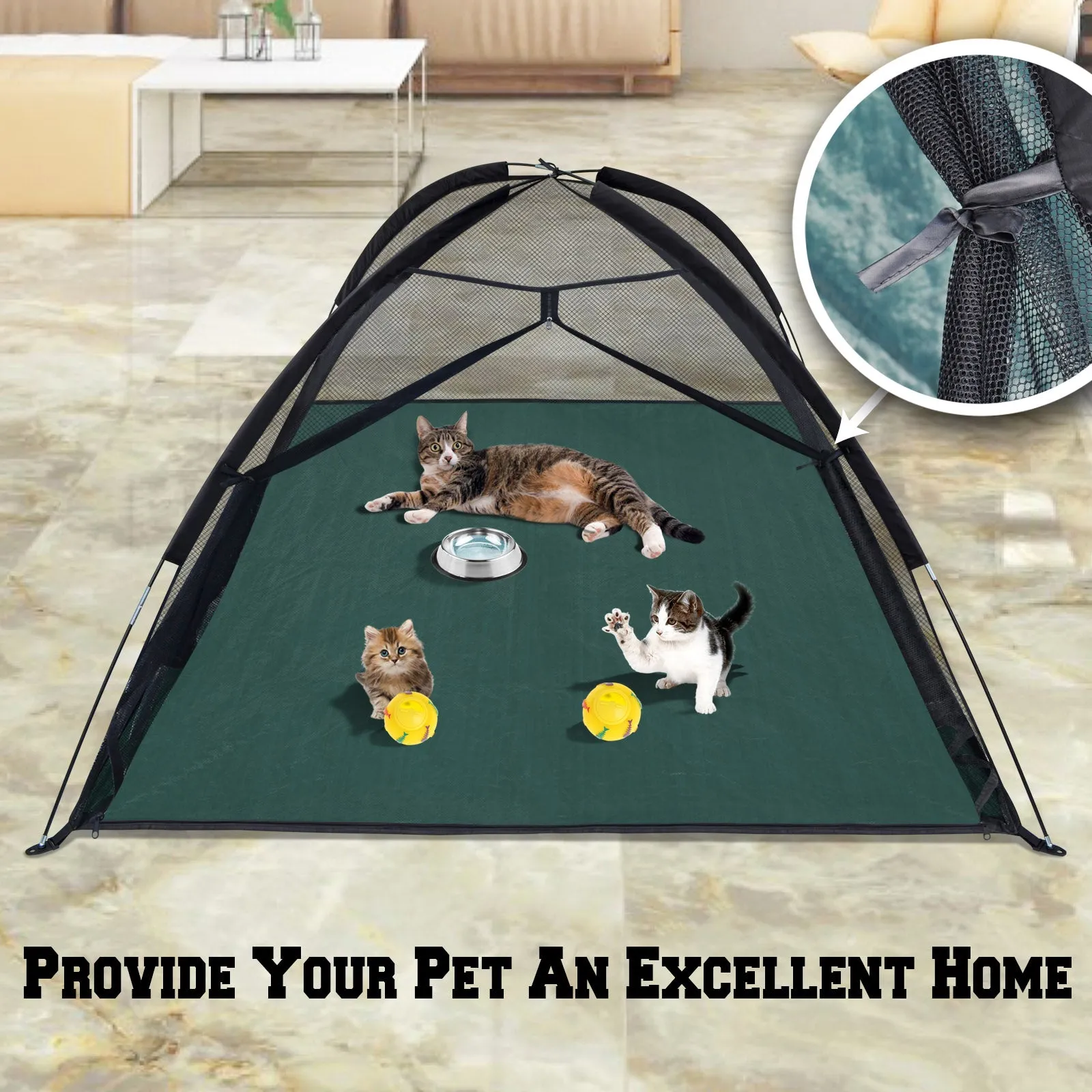 Indoor Outdoor Portable Cat Dog Puppy Play Exercise Pen Pet Tent House Crate