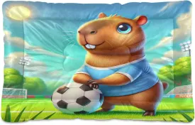 Joko Ivery Capybara Soccer Dog Cat Bed for Crate Soft Crate Pad Anti Slip Sleeping Mats Machine Washable Crate Mat for Dogs Puppy Cats Indoor Pet Supplies 3624 in