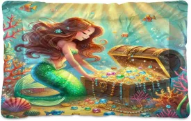 Joko Ivery Mermaid Treasure Dog Cat Bed for Crate Soft Crate Pad Anti Slip Sleeping Mats Machine Washable Crate Mat for Puppy Indoor Cats Dogs Pet Supplies 2418 in