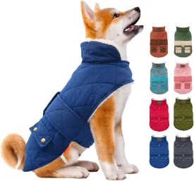 KYEESE Dog Coats Winter Dog Jacket Padded Sherpa Windproof Warm Dogs Coats with Leash Hole Pet Clothes
