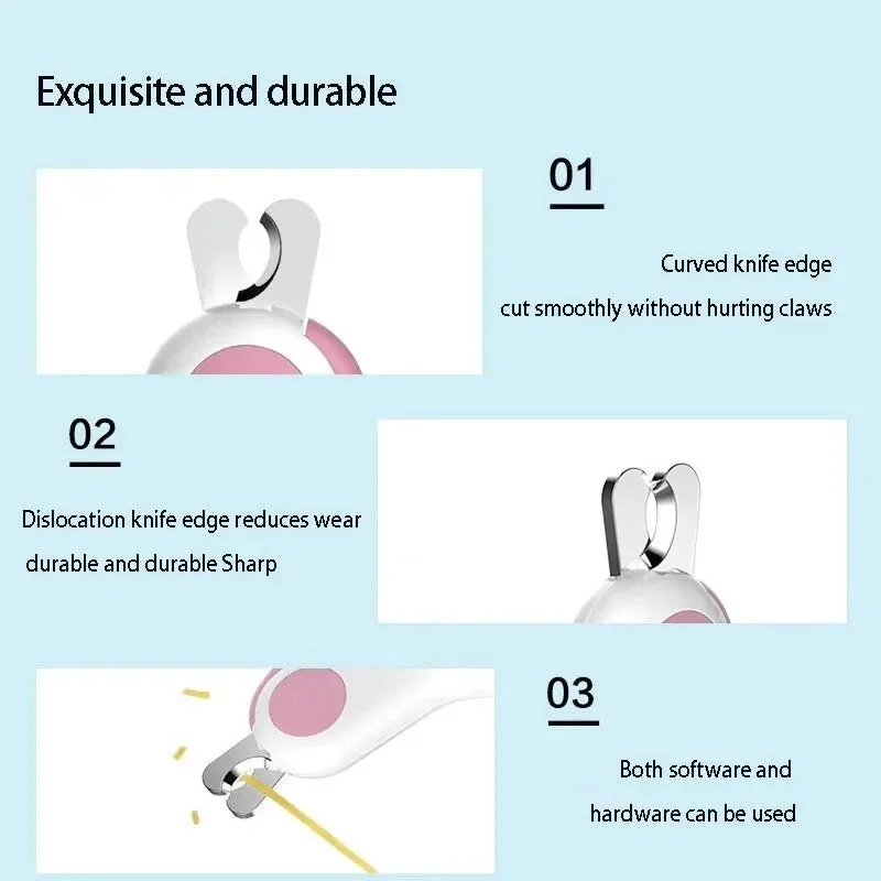 LED Light Cat & Dog Nail Clipper Cutter – Professional Pet Claw Trimmer with Safety Lock, Puppy & Kitten Animal Care Grooming Tool Kit