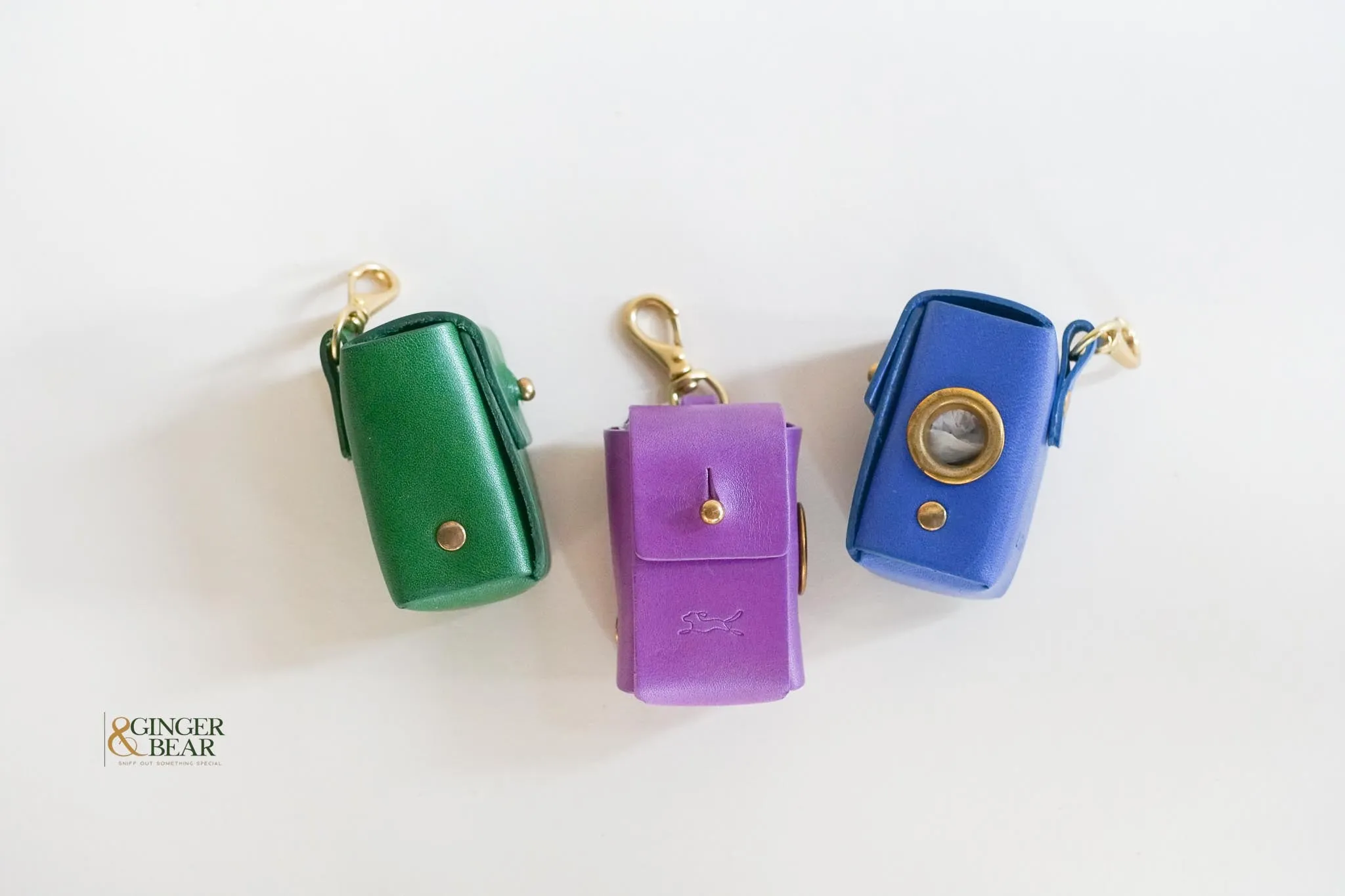 LISH Dog Poop Bag Leather Dispenser: Coopers Violet Purple