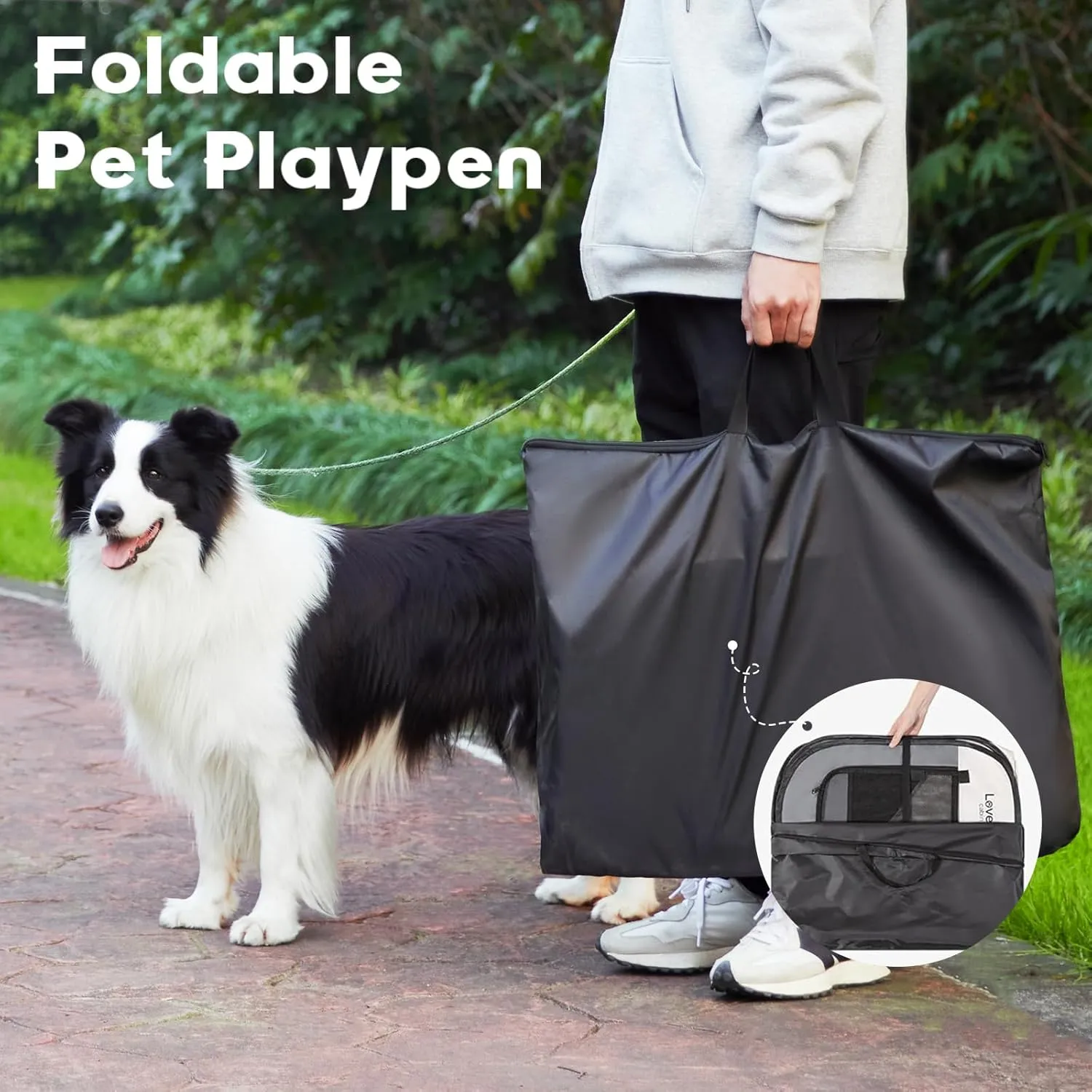 Love's cabin Pet Puppy Dog Playpen, Small Dog Tent Crates Cage Indoor/Outdoor, Portable Playpen for Cat, Foldable Pop Up Dog Kennel Playpen with Carring Case, Removable Zipper Top, Grey