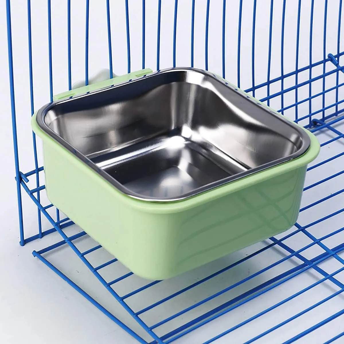 Luck Dawn Crate Dog Bowl, Stainless Steel Removable Hanging Food Water Bowl Crate Coop Cup,Pet Cage Bowls with Bolt Holder for Dog, Puppy, Cat, Rabbit, Bird,Small Animals