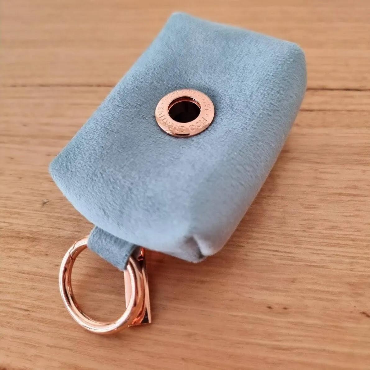 Luxe velvet blue dog poop bag holder