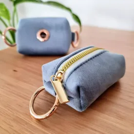 Luxe velvet blue dog poop bag holder