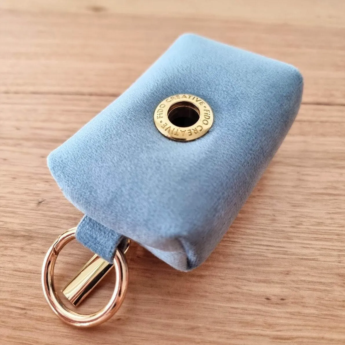 Luxe velvet blue dog poop bag holder
