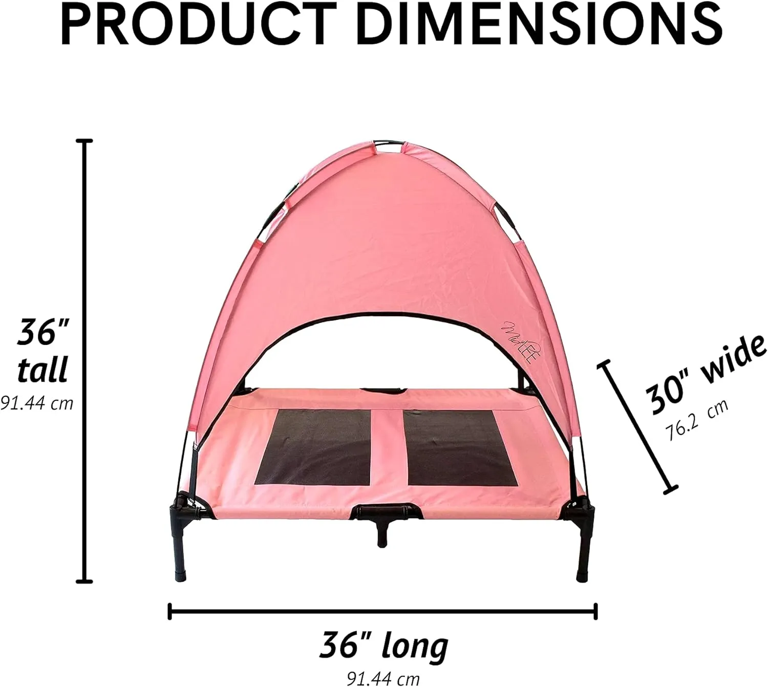 Midlee Pink Dog Cot Canopy