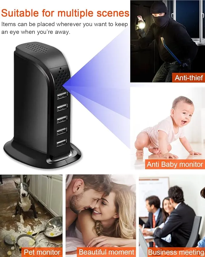 Mini Spy Hidden Camera Clothes Hook, Car Key, Smoke Detector, Power Bank, USB Charger Wireless Surveillance Camera