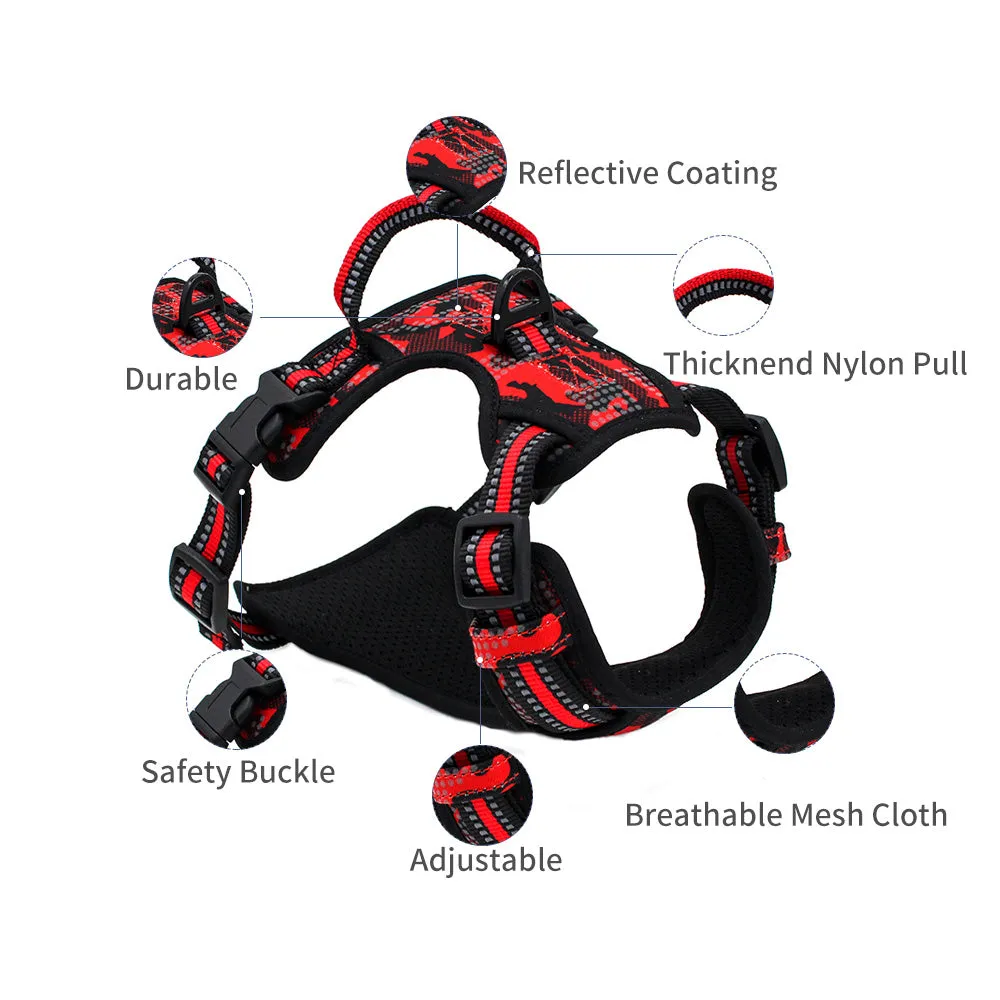 No Pull Dog Harness Leash Set Adjustable Reflective Pet Vest Lead Puppy XS S M L