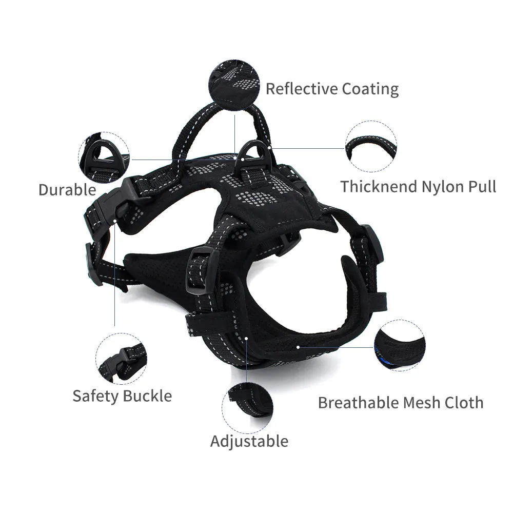 No Pull Dog Harness Leash Set Adjustable Reflective Pet Vest Lead Puppy XS S M L