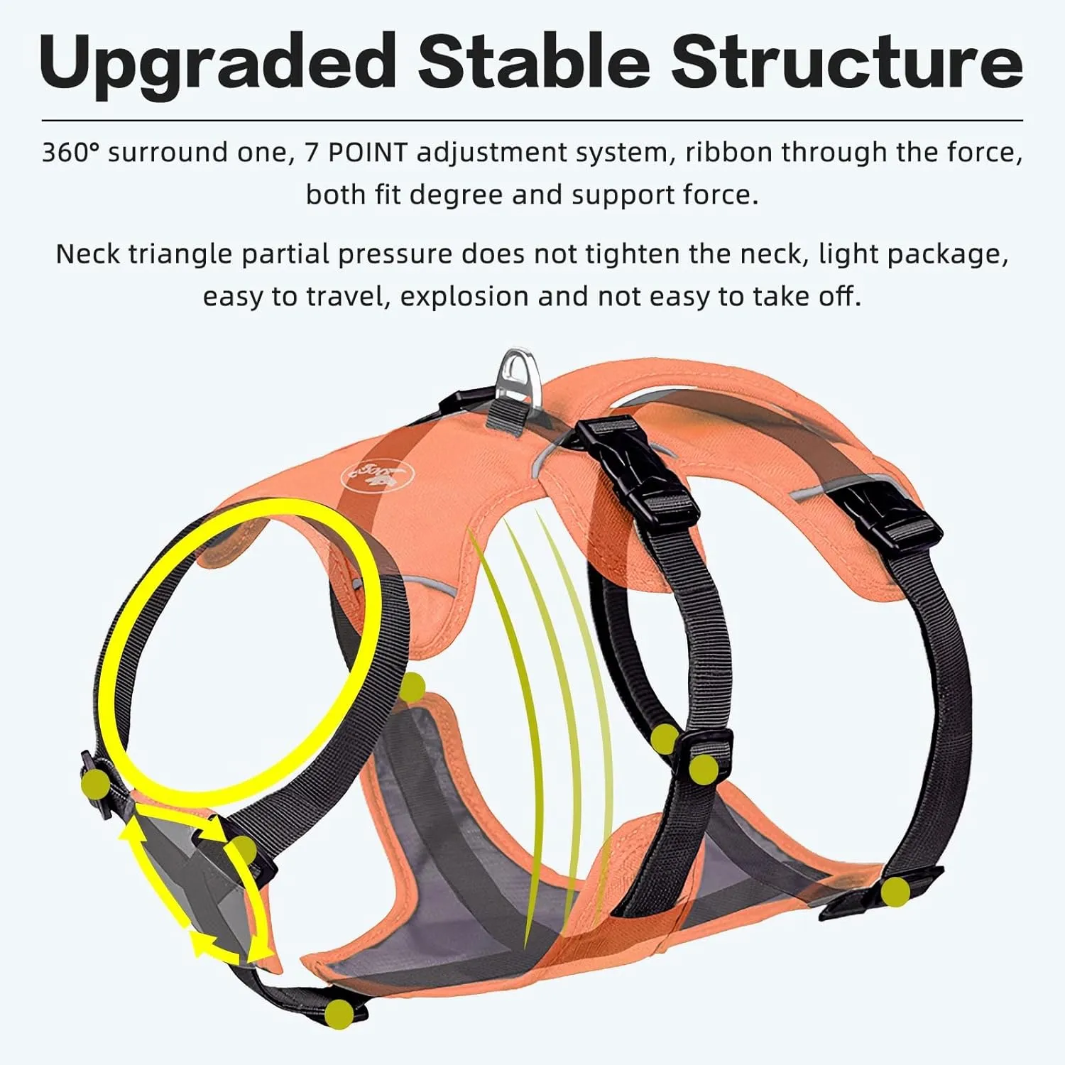 No-Pull Dog Harness, Reflective Waterproof Harness with Easy Control Handle for Safe Walking, Adjustable Dog Vest Harness for Large Medium Small Dog, Breathable Pet Harness with Leash Set