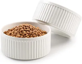Non-Slip Ceramic Dog Bowls,6" Dog Food and Water Bowl Set with Silicone Base, 30oz/3.5cups Weighted Flip-Proof Pet Feeding Bowl for Small & Medium Dogs (2Pack)
