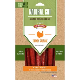 Old Wisconsin Natural Cut Turkey Sausage Snack Sticks, Naturally Smoked, Ready to Eat, High Protein, Low Carb, Keto, Gluten Free, No Preservatives or Nitrates, 6 Ounce