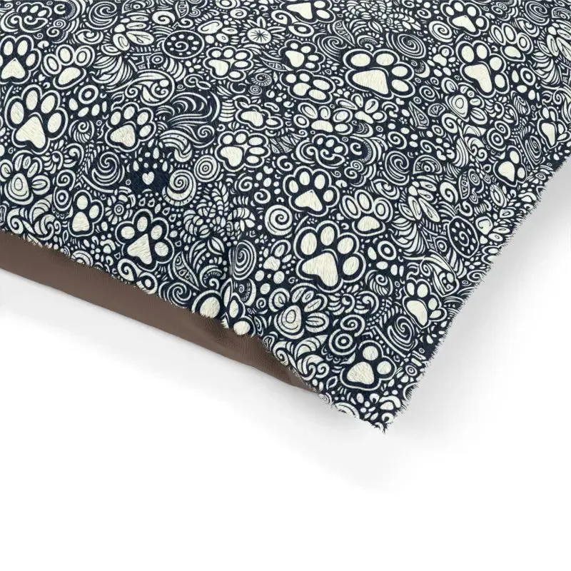 Paw Print Pattern Cozy Cotton Pet Bed