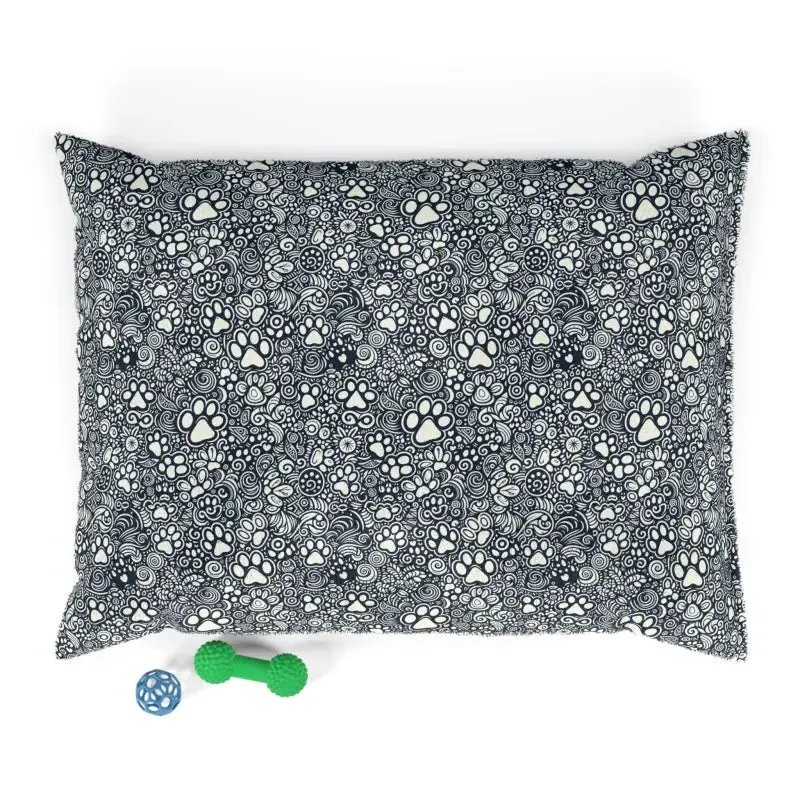 Paw Print Pattern Cozy Cotton Pet Bed