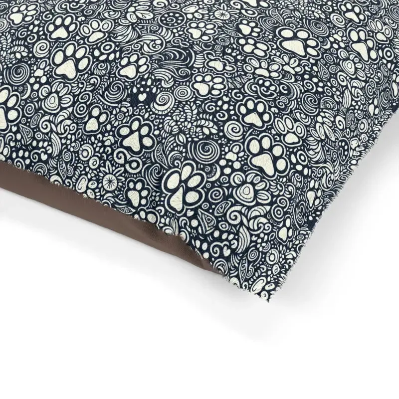 Paw Print Pattern Cozy Cotton Pet Bed
