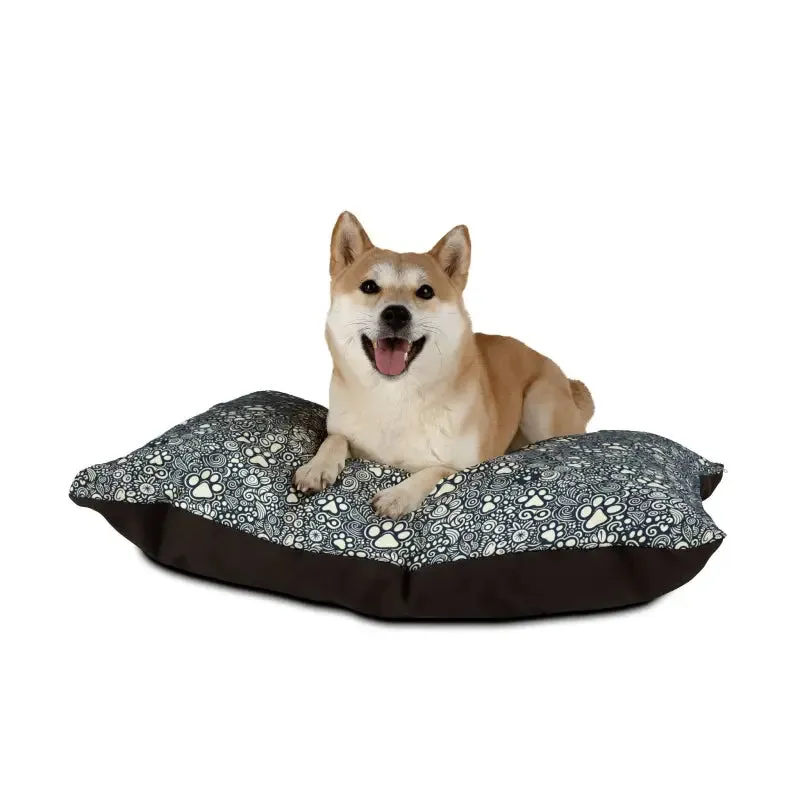 Paw Print Pattern Cozy Cotton Pet Bed