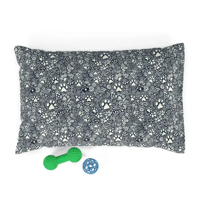 Paw Print Pattern Cozy Cotton Pet Bed
