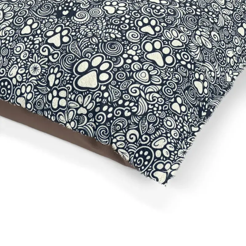 Paw Print Pattern Cozy Cotton Pet Bed