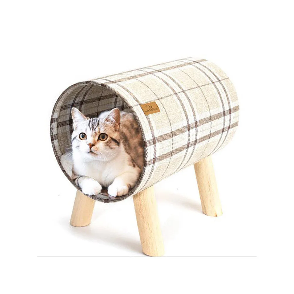 PAWS ASIA Wholesale Hot Sale Luxury Cozy Durable Raised Tunnel Cat Bed Frame