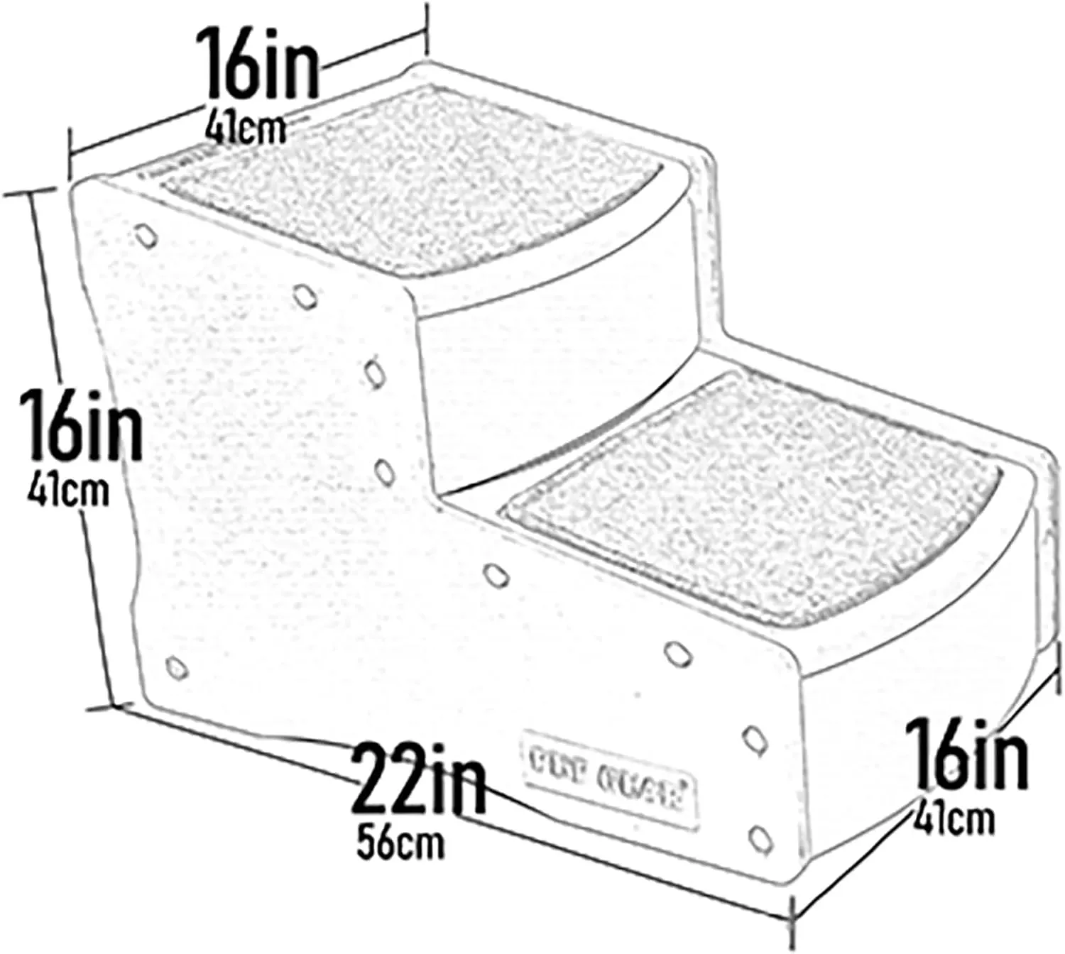 Pet Gear Easy Step II Pet Stairs, 2 Step for Cats/Dogs up to 150 Pounds, Portable, Removable Washable Carpet Tread, No Tools Required, Espresso