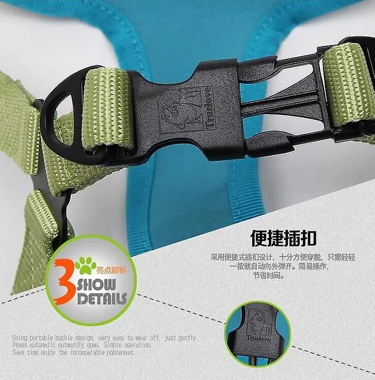 Pet leashes padded reflective dog harness vest pet step in harness adjustable no pulling pet harnesses
