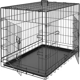 Pet Republic Dog Crates for Large Dogs Folding Metal Wire Dog Gage Double Door 30/36/42Inches Dog Kennel Indoor Outdoor Pet Grates