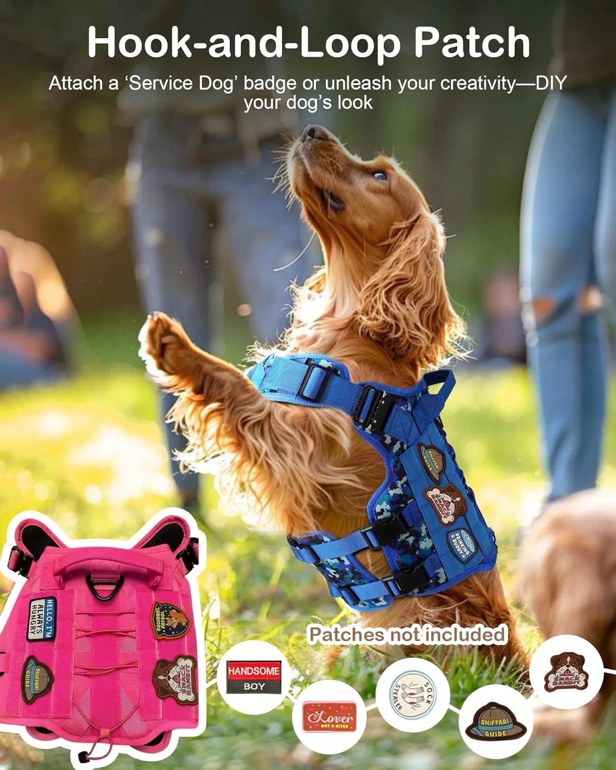 PETNANNY Tactical Dog Harness Reflective with ID Card,Service Dog Vest Harness for Medium Large Dogs,Emotional Support Vest with Padded Handle2 Reflective Patches for Training HuntingDesert Camo,L