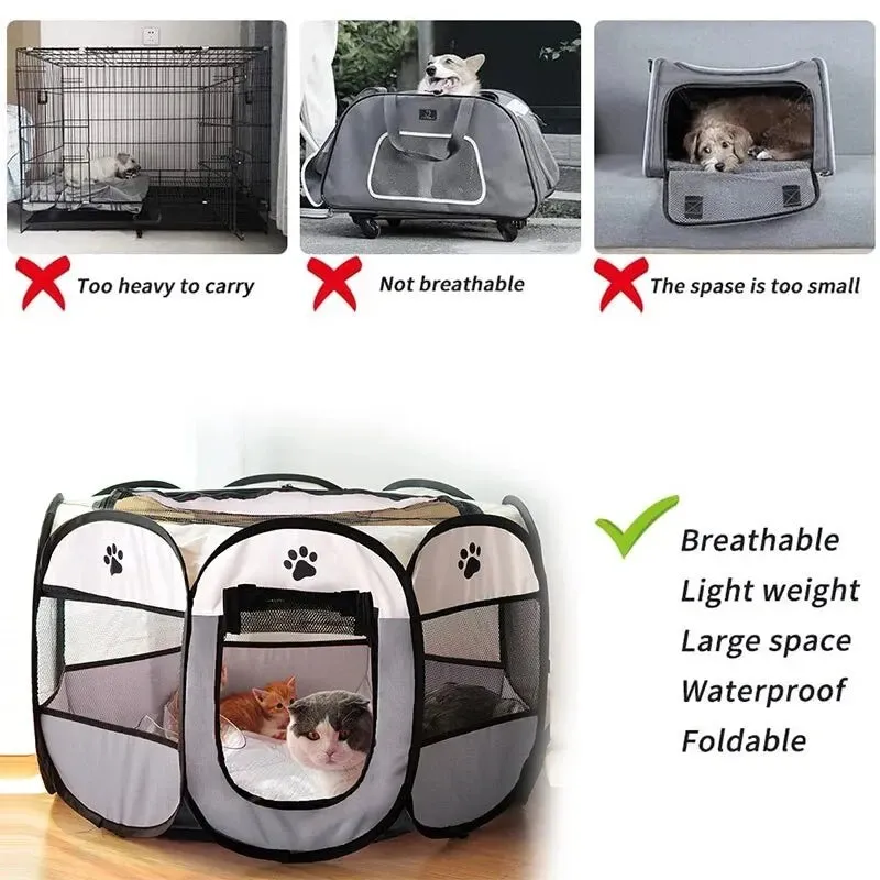 Portable Foldable Pet Tent Kennel Fence