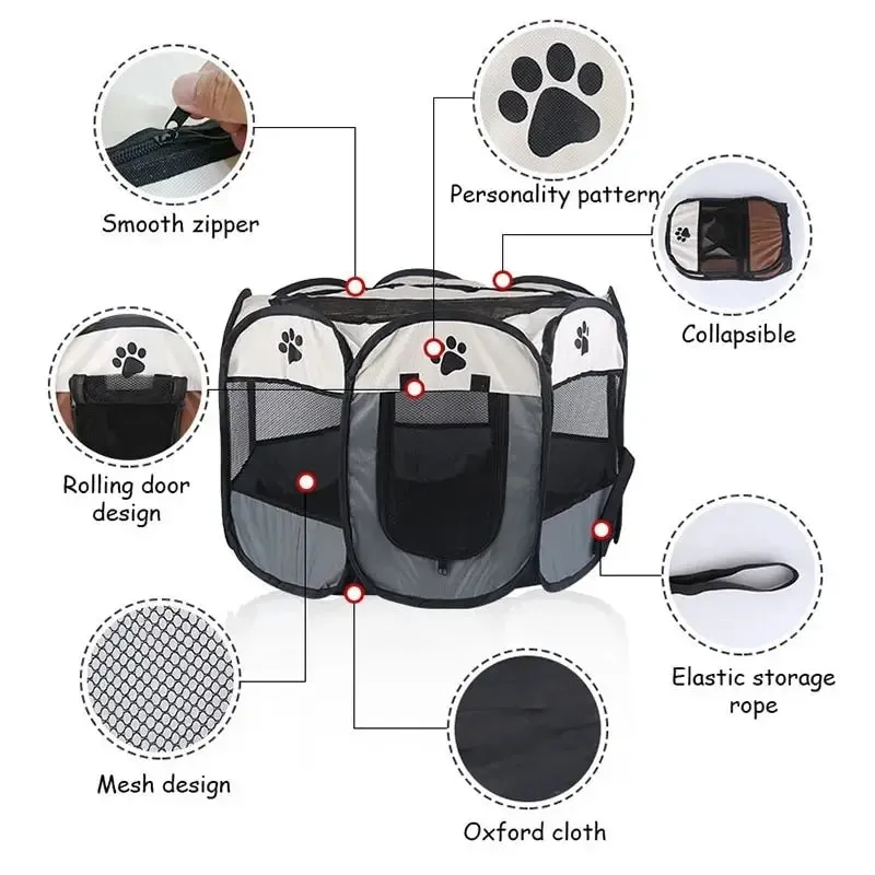 Portable Foldable Pet Tent Kennel Fence