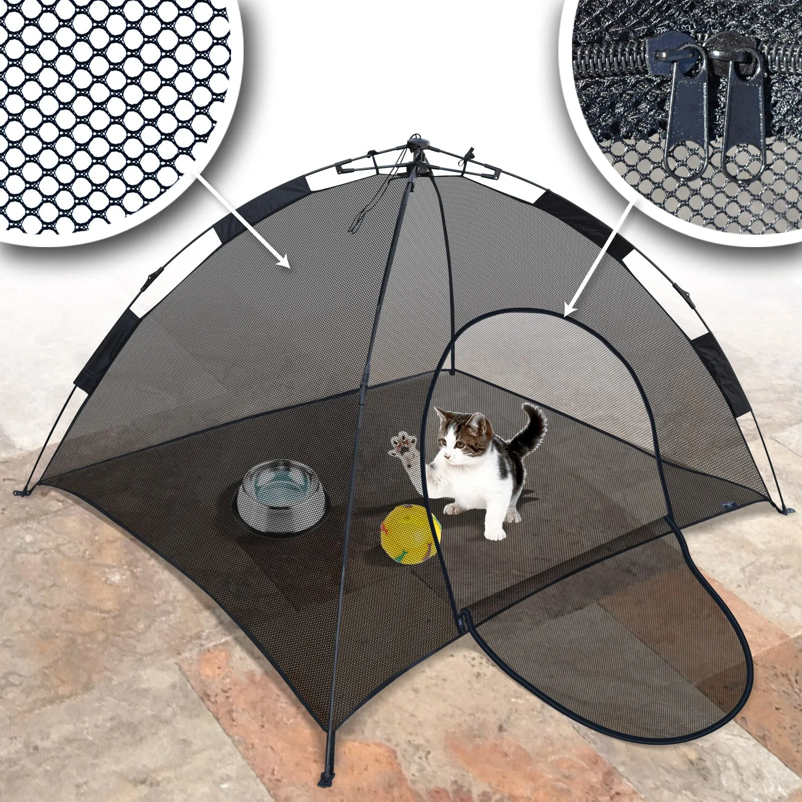 Portable Pet Fun House Cat Dog Playpen Feline Funhouse Outdoor Mesh Tent Foldable Exercise Tent with Carry Bag