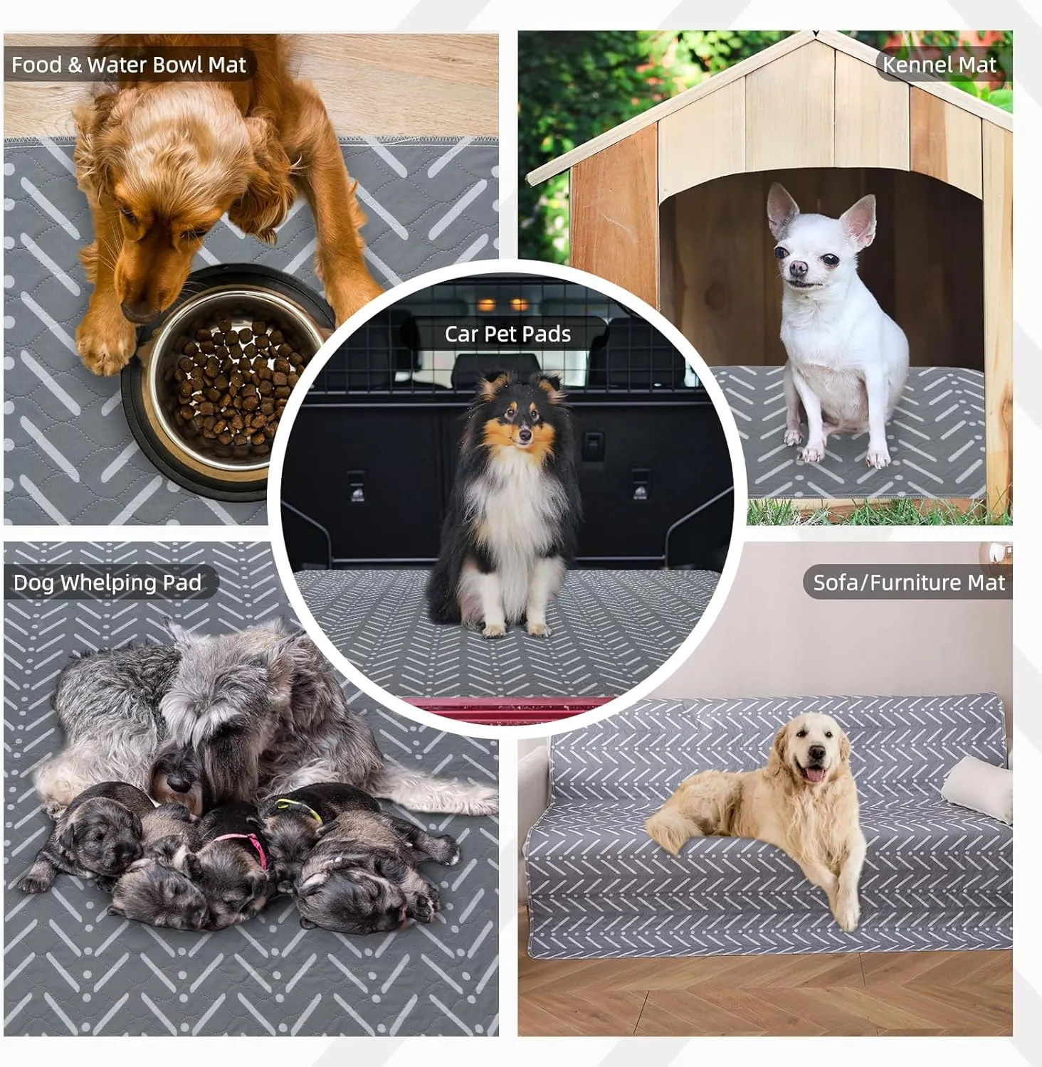 PUPTECK Reusable Dog Pee Pads Washable - Waterproof Puppy Potty Training Pads Whelping Mat, Fast Liquid Absorbing Non-Slip Pet 36" x 41"